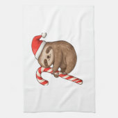 Christmas Sloth Hugging Candy Cane Classic T-Shirt Theedoek (Verticaal)