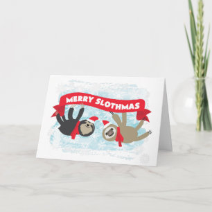 Christmas Sloth Kaart - Merry Slothmas