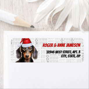 Christmas Smooth Coat Teckel Hondenliefhebber Adre Etiket