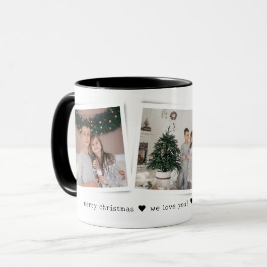 Christmas Snapshots 3 Photo Personalized Gift Mok (Voorkant links)