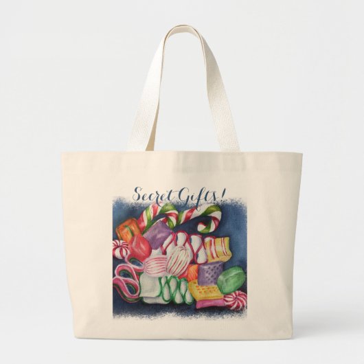 CHRISTMAS SNOEP SECRET GIFTS GROTE TOTE BAG (Voorkant)