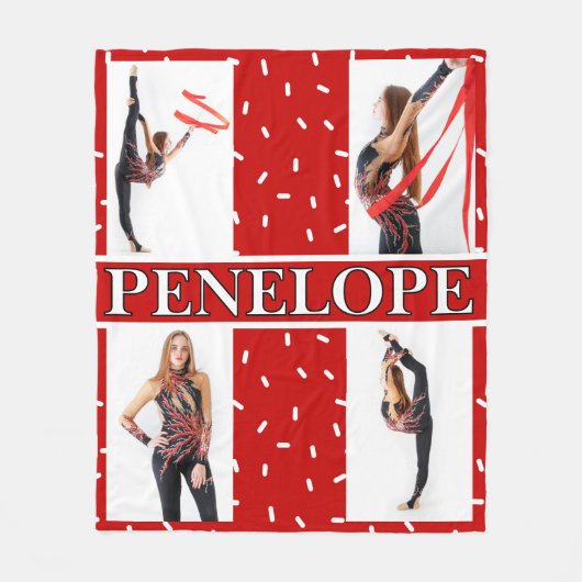 Christmas Snoep Sprinkle 4 Fotocollage Fleece Deken (Voorkant)