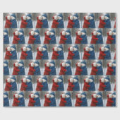 Christmas Snow Couple Hugging in Winter Forest Cadeaupapier (Vlak)