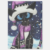 Christmas Snow Siamese Cat American MoJo Pillows Magneet (Voorkant)