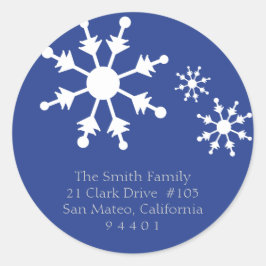 Christmas Snowflake retour adreslabels Ronde Sticker