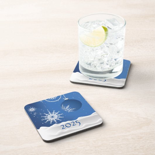 Christmas Snowflake Snow Plastic Coaster 2025 Bier Onderzetter (Rechterzijde)