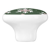 Christmas Snowflakes On Green Drawer Pull Knob Keramische Knop (Zijkant)