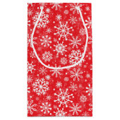 Christmas snowflakes pattern Red Klein Cadeauzakje (Achterkant)
