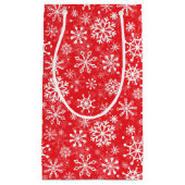 Christmas snowflakes pattern Red Klein Cadeauzakje (Voorkant)