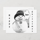 **CHRISTMAS SNOWMAN** CARTE POSTALE POUR TOUS (Devant / Derrière)