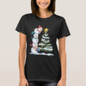 Christmas Snowman Christmas Tree Funny Snowman Lov T-shirt (Voorkant)