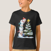 Christmas Snowman Christmas Tree Funny Snowman Lov T-shirt (Voorkant)