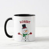 Christmas Snowman Custom Name Mug (Gauche)