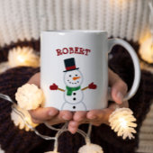 Christmas Snowman Custom Name Mug