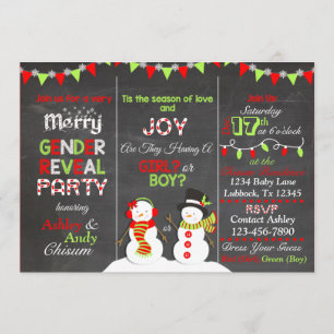 Christmas Snowman Genre Reveillez Invitation