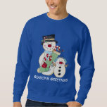 Christmas Snowman Holiday mens sweatshirt<br><div class="desc">design par Cheryl Seslar à www.dollardoodles.com</div>