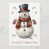 Christmas Snowman Holiday Party Invitation (Devant)