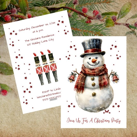Christmas Snowman Holiday Party Invitation