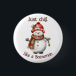 Christmas Snowman Just Chill Citation amusante Aqu<br><div class="desc">Noël Snowman Snowwoman Décor Amusant Aquarelle avec plaisir Juste Citation Chill</div>