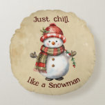 Christmas Snowman Just Chill Citation amusante Aqu<br><div class="desc">Noël Snowman Snowwoman Décor Amusant Aquarelle avec plaisir Juste Citation Chill</div>