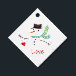 Christmas Snowman Love Cravate sur les étiquettes<br><div class="desc">Balises-cadeaux cravate-on Snowman au design minimaliste. Texte "Amour" sur le devant sous un bonhomme de neige "invisible" tenant un coeur sur une corde. Le modèle "to" et "from" situé à l'arrière peut être modifié ou supprimé. Les étiquettes blanches ont un trou pour nouer et viennent sous de nombreuses formes. Utilisation...</div>