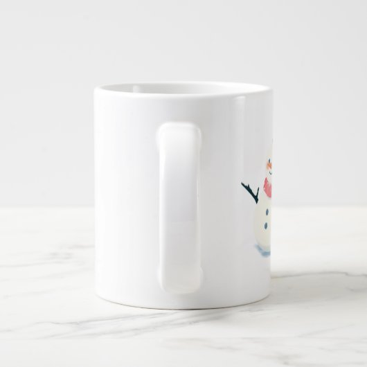 Christmas Snowman Mug – Twinkling Holiday Cocoa Extra Grote Beker (Achterkant)