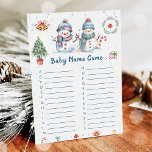 Christmas Snowman Nom du bébé Carte de jeu<br><div class="desc">Christmas Snowman Nom du bébé Carte de jeu</div>