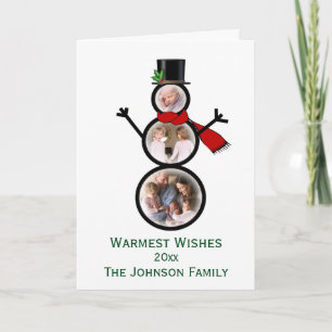 Christmas Snowman Photo Frame Template Feestdagen Kaart