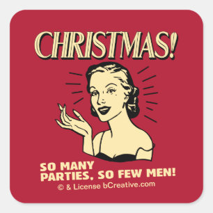 Christmas: So Many Partijen, So Few Men Vierkante Sticker