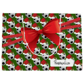 Christmas Soccer Ball Pattern - Large Groot Cadeauzakje (Achterkant)