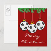 Christmas Soccer Postcard Feestdagenkaart (Voorkant / Achterkant)