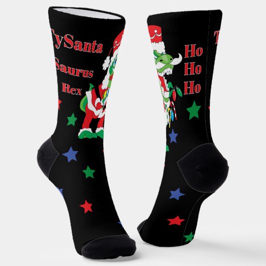 Christmas Socks TySantaSaurus Rex Sokken (Gebogen)