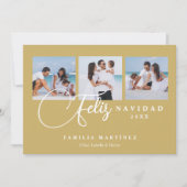 Christmas Spanish Cute 3 Multi Photo Collage Feestdagenkaart (Voorkant)