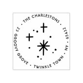 Christmas Sparkles Aangepaste naam Retouradres Rubberstempel (Afrduk)
