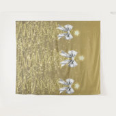 Christmas Sparkling Trees Gold Faux Silver Bow Wandkleed (Voorkant (horizontaal))