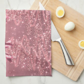 Christmas Sparkling Trees Pink Blush Faux Bow  Theedoek (Quarter Fold)