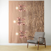 Christmas Sparkling Trees Rose Gold Faux Bow  Wandkleed (In situ)