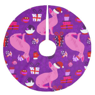 Christmas Sphynx Cat Santa Sphinx Roze Kerstboom Rok