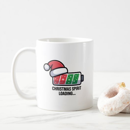 Christmas Spirit Loading Funny Holiday  Koffiemok (Met donut)