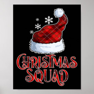 Christmas Squad Familie Pajama Santa Hat Kerstmis Poster