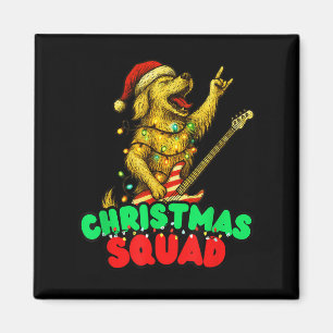 Christmas Squad Golden Retriever Hond speelt gitaa Magneet