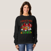Christmas Squad Leopard Three Santa Reindeer Elf C Trui (Voorkant volledig)