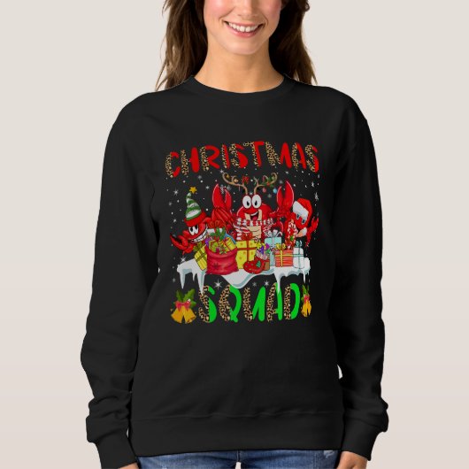 Christmas Squad Leopard Three Santa Reindeer Elf C Trui (Voorkant)