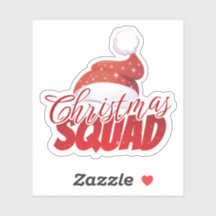 Christmas Squad Red Santa Hat Sticker