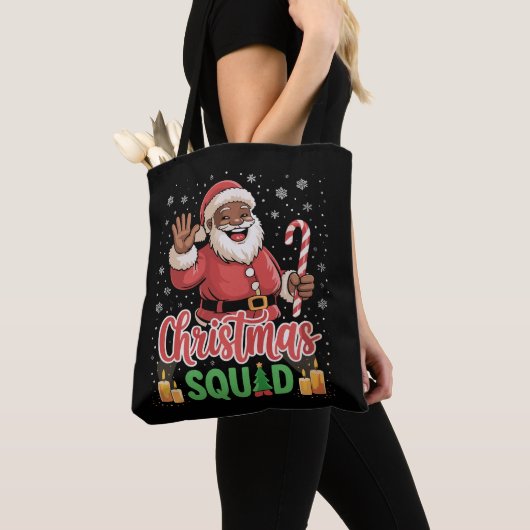 Christmas Squad Santa Afro Man Trots Zwart Afrikaa Draagtas (Dichtbij)