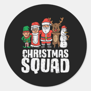 Christmas Squad Santa Elf Xmas Family Kinder Boys Ronde Sticker