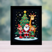 Christmas Squad Santa Giraffe Elf Dabbing Matching Acryl Bord (Neutraal)