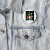 Christmas Squad Santa Giraffe Elf Dabbing Matching Ronde Button 5,7 Cm (In situ)