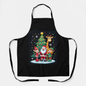 Christmas Squad Santa Giraffe Elf Dabbing Matching Schort (Voorkant)