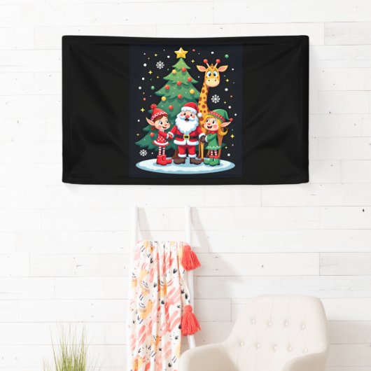 Christmas Squad Santa Giraffe Elf Dabbing Matching Spandoek (Insitu)